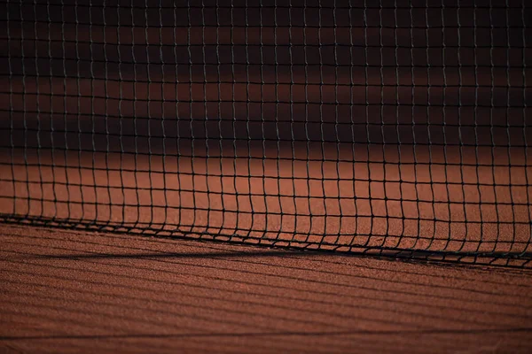 Tennisnetz Mit Schatten Horizontales Sportplakat Grußkarten Kopfzeilen Website — Stockfoto