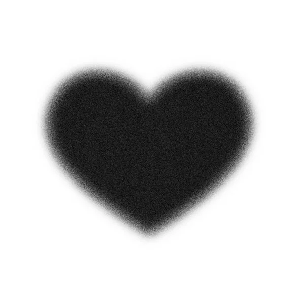 Black Heart Shape Isolated White Background Valentine Theme Poster Greeting — Stock Photo, Image