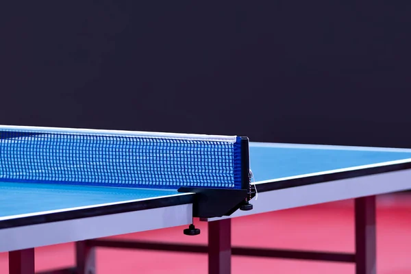Professional blue table tennis table. Horizontal sport theme poster, greeting cards, headers, website and app