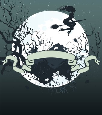 Cadılar Bayramı sırtı, vektör illüstrasyonu