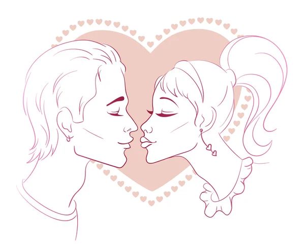 Φιλί ζευγάρι — Διανυσματικό Αρχείο