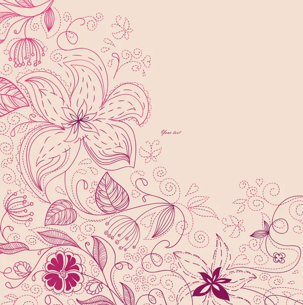 Ilustración vectorial de espalda floral — Archivo Imágenes Vectoriales