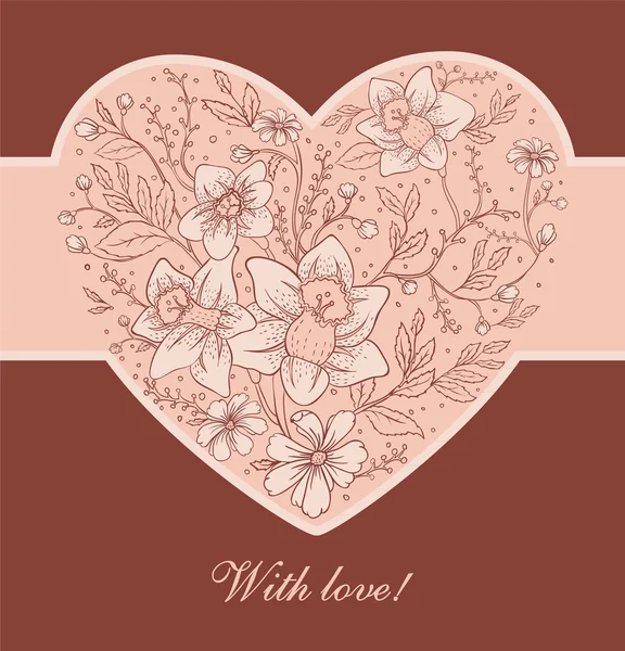 Εικονογράφηση διάνυσμα της απεικόνισης διάνυσμα της καρδιάς Floral — Διανυσματικό Αρχείο