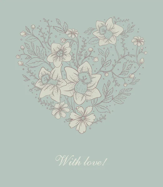 Illustration vectorielle de l'illustration vectorielle du coeur floral — Image vectorielle