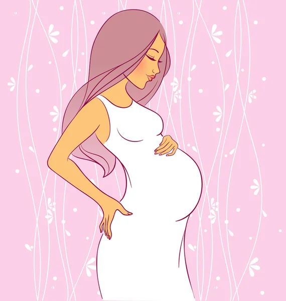 Vector illustration of Pregnant woman — Stock Vector