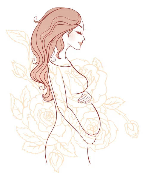 Векторная иллюстрация беременной женщины — стоковый вектор