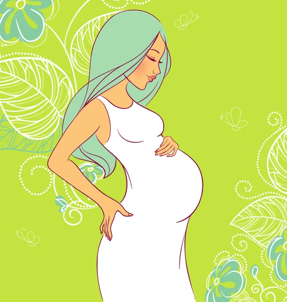 妊娠中の女性のベクターイラスト — ストックベクタ