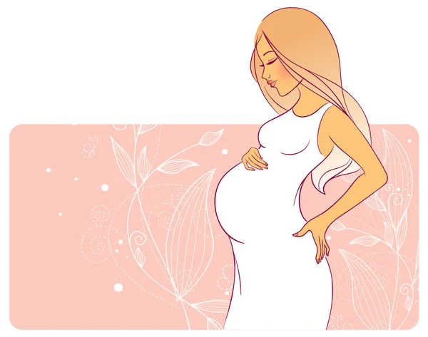 Vector illustration of Pregnant woman — Stock Vector