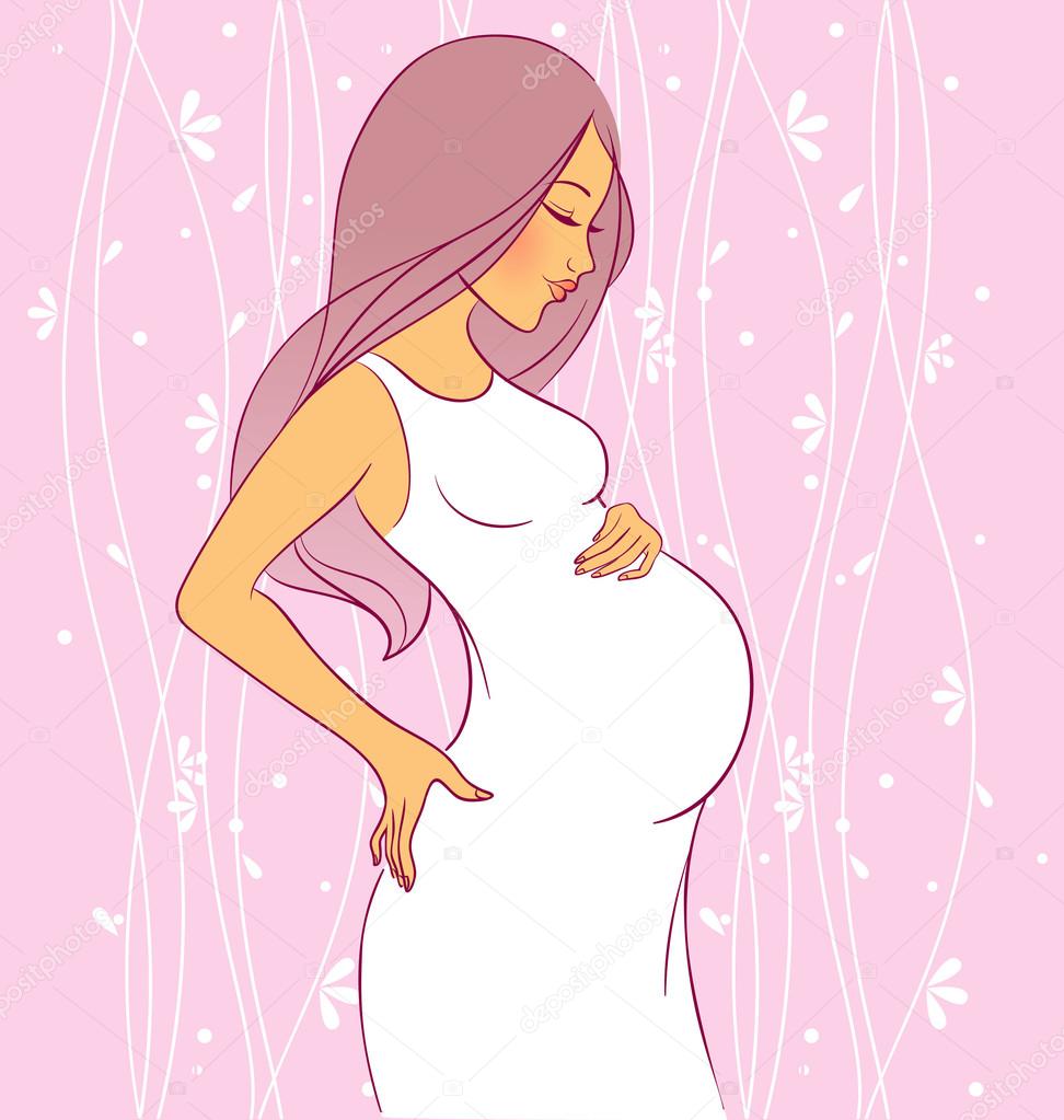 Vector illustration of Pregnant woman