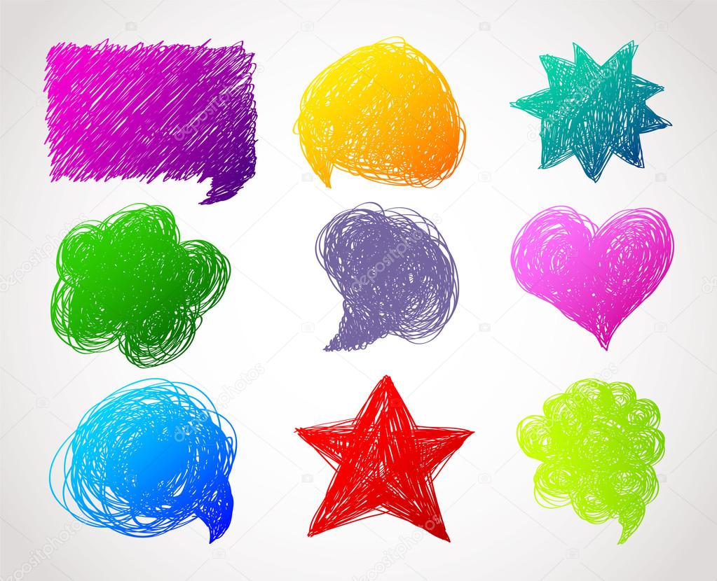 Vector illustration of Color speech bubbles