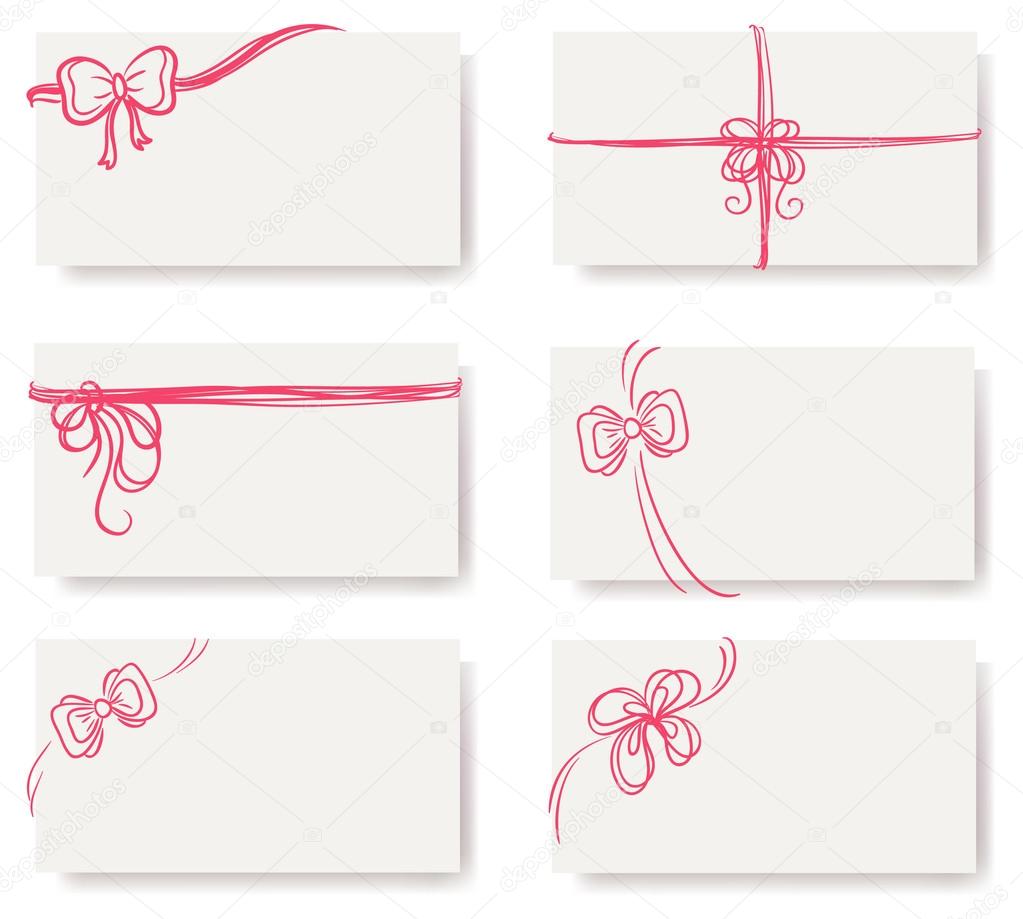 Vector illustration of bows with ribbons