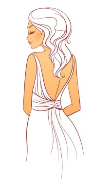 Güzel bir kadının vektör illüstrasyonu