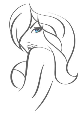 Güzel bir kadının vektör illüstrasyonu