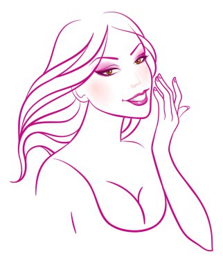 güzellik kadın pic vektör çizim