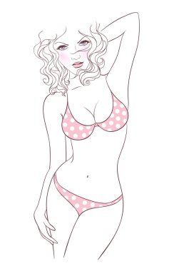 güzellik kadın pic vektör çizim