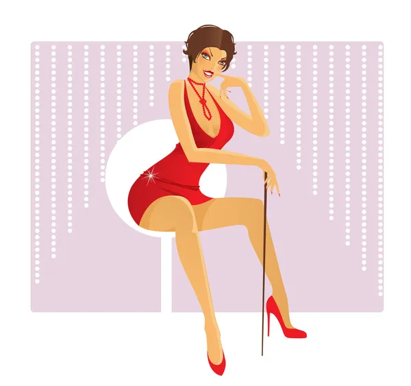 Vector illustration of Beauty woman pic — Stock Vector