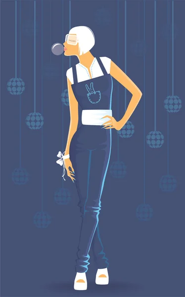 Vector illustration of Beauty woman pic — Stock Vector