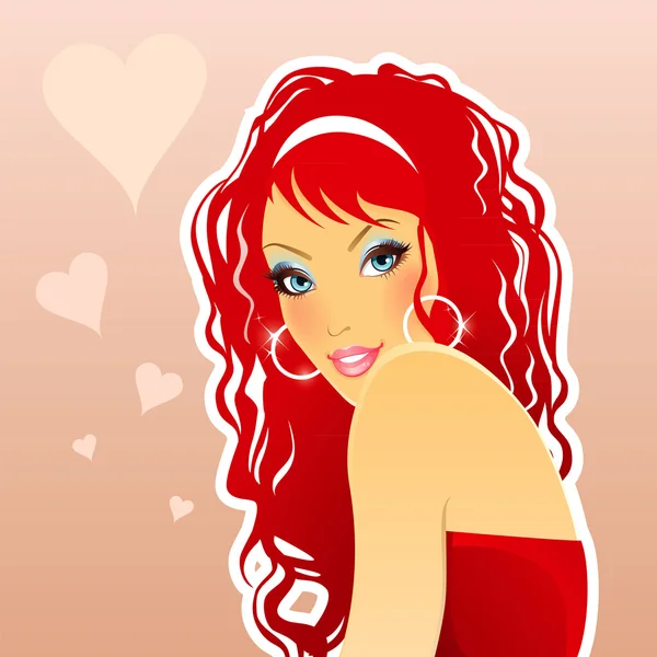 Mujer con amor — Vector de stock