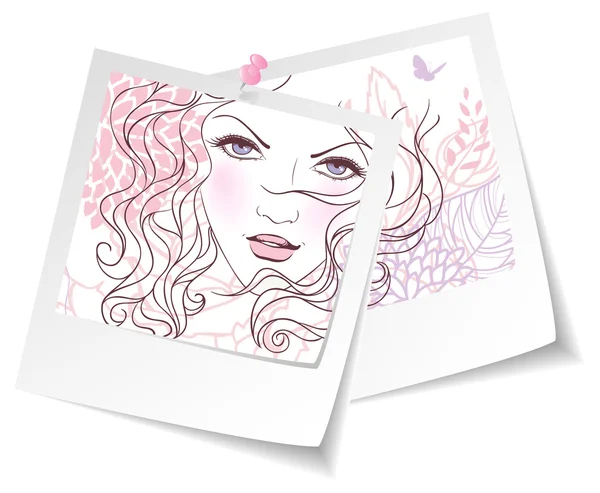Ilustración vectorial de belleza mujer floral — Vector de stock
