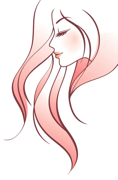 Ilustración vectorial de belleza mujer pic — Vector de stock