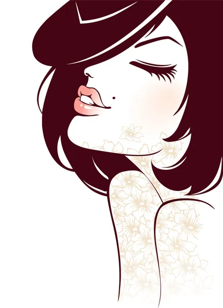 Ilustración vectorial de belleza mujer pic — Vector de stock