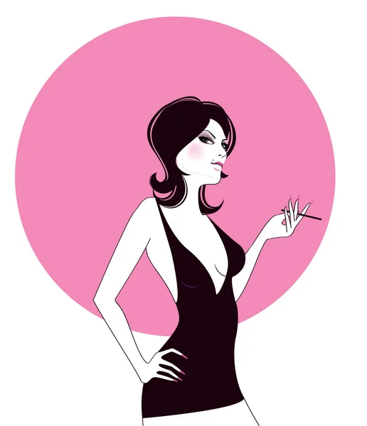 Ilustración vectorial de belleza mujer pic — Vector de stock