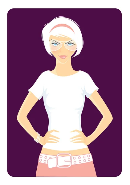 Ilustración vectorial de belleza mujer pic — Vector de stock