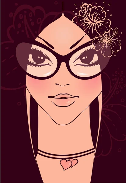 Mujer en gafas de sol — Vector de stock