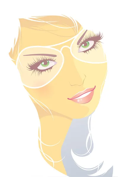 Mujer en gafas de sol — Vector de stock