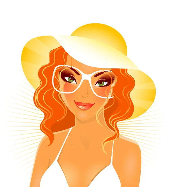 Vector ilustración de la mujer belleza — Vector de stock