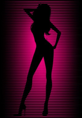 Kızla birlikte soyut arkaplan parlaklığının vektör illüstrasyonu