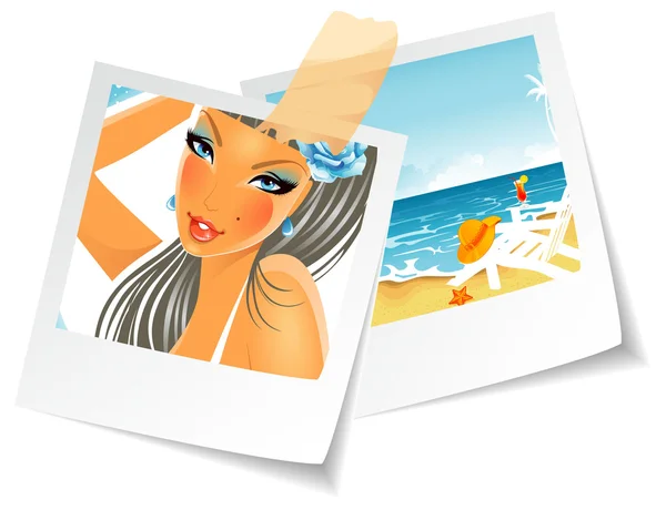 Vector illustration of Summer woman — Stock Vector