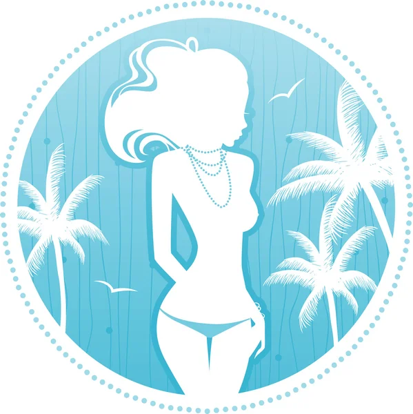 Ilustración vectorial de mujer de verano — Vector de stock