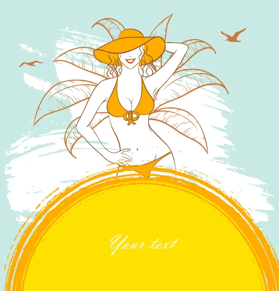 Illustration vectorielle de Summer woman — Image vectorielle