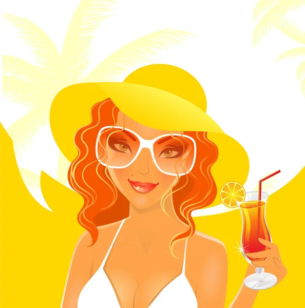 Illustration vectorielle de Summer woman — Image vectorielle