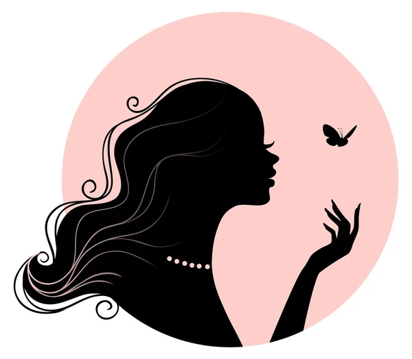 Silueta de mujer — Vector de stock