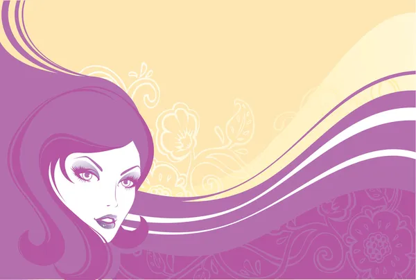 Belleza mujer floral — Vector de stock