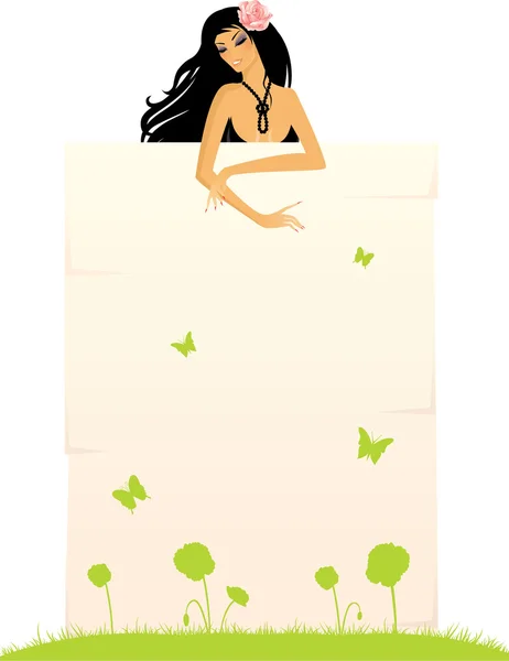 Beauty floral woman — Stock Vector