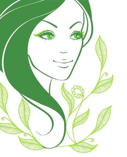 Beauty floral woman — Stock Vector