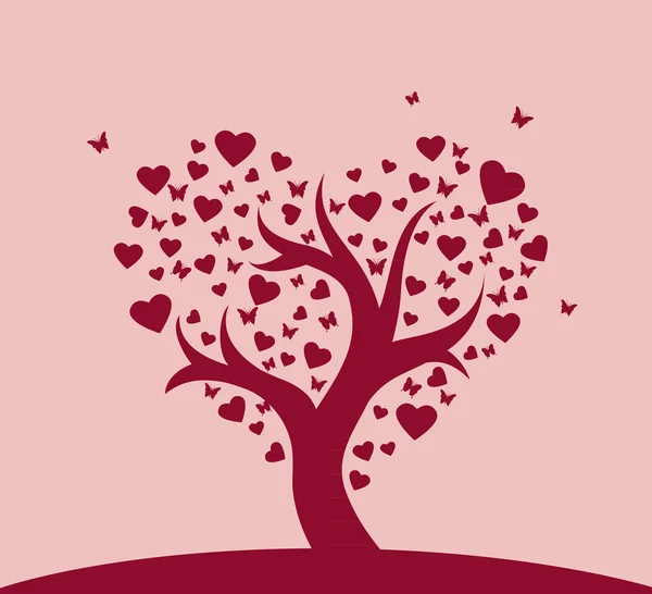 Stylized love tree — Stock Vector