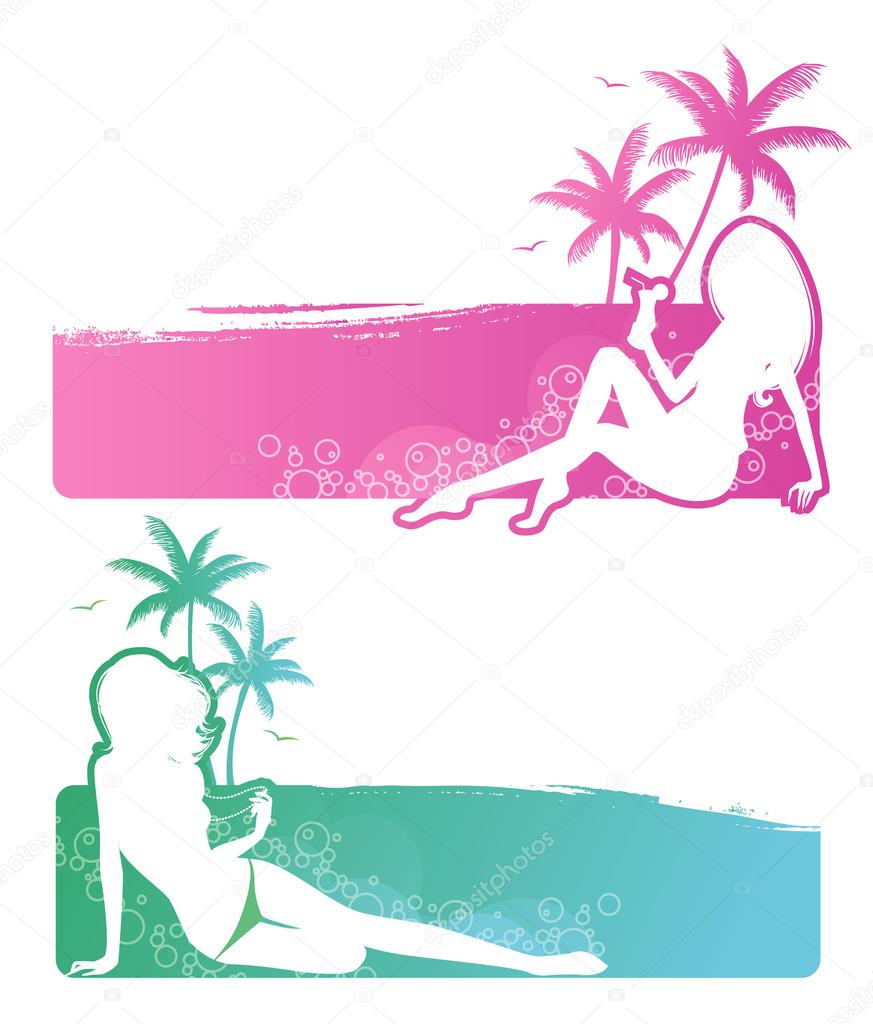Vector illustration of Summer woman