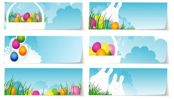 Ilustración vectorial de pegatinas set pascua — Vector de stock