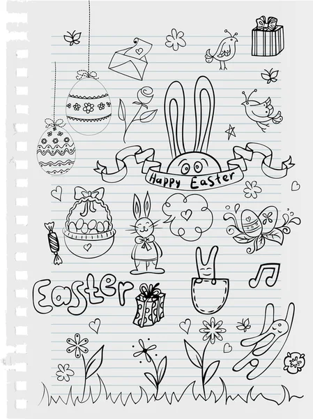 Doodle di Pasqua — Vettoriale Stock