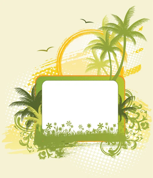 Illustration vectorielle du dos tropical avec paumes — Image vectorielle