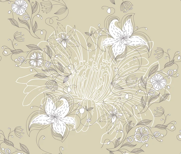 Illustration vectorielle du motif floral sans couture — Image vectorielle