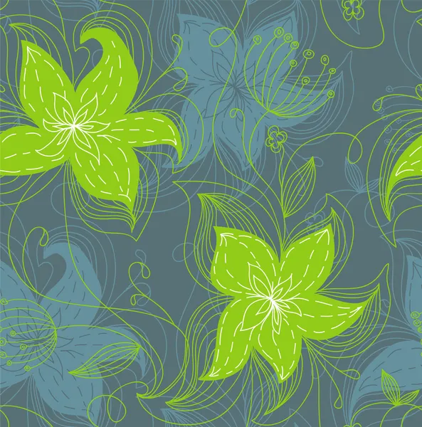 Ilustración vectorial del patrón sin costura floral — Vector de stock