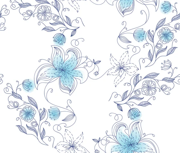Ilustração vetorial de padrão sem costura floral — Vetor de Stock