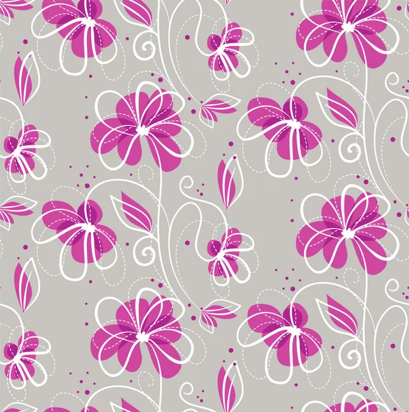 花のシームレスなパターンのベクトルイラスト — ストックベクタ