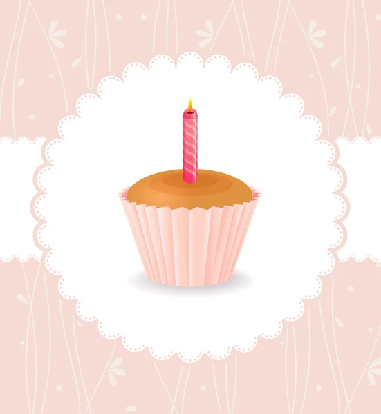 Vintage card with birthday cake — Stock Vector