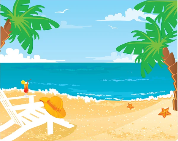 Illustrazione vettoriale del banner tropicale estivo — Vettoriale Stock